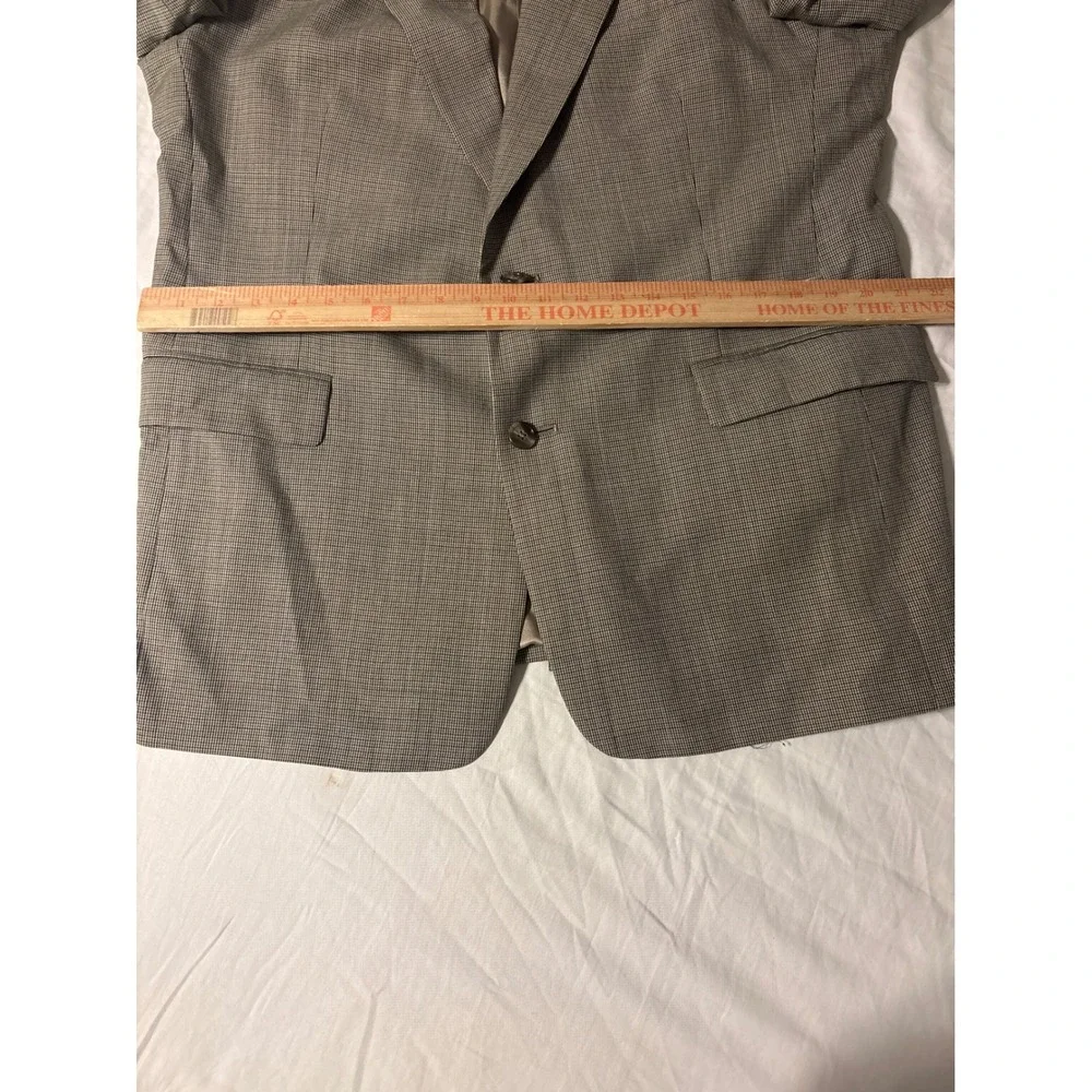 Burberrys Blazer Mens 44L Brown Vintage Micro Check Sport Coat